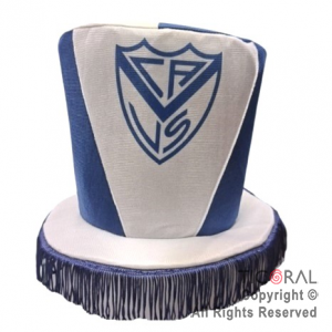 SOMBRERO GALERA FUTBOL 20 CM VELEZ SARFIELD ESCUDO CON FLECOS x 1